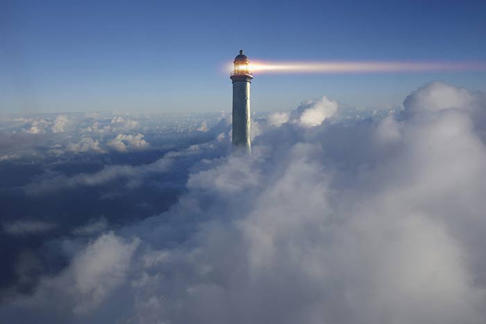 Lighthouse in the clouds