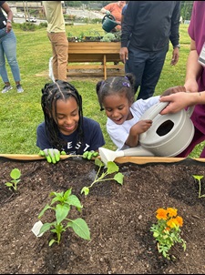Two Girls in Garden