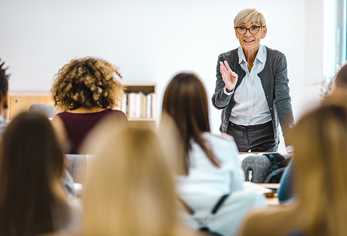 professor teaches class