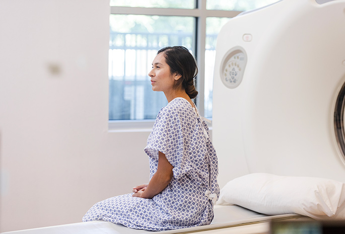 patient waiting to receive proton beam therapy