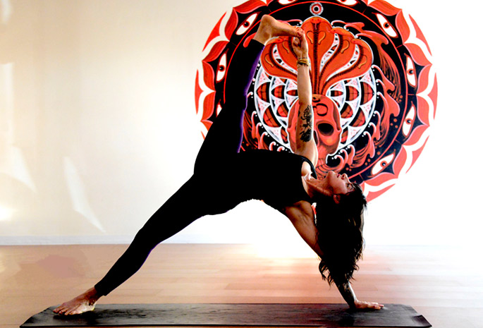 neda in a difficult yoga pose