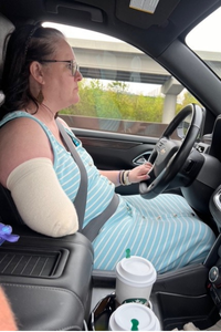 Patient Astra drives her car