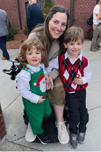 Melissa poses for a photos with her sons