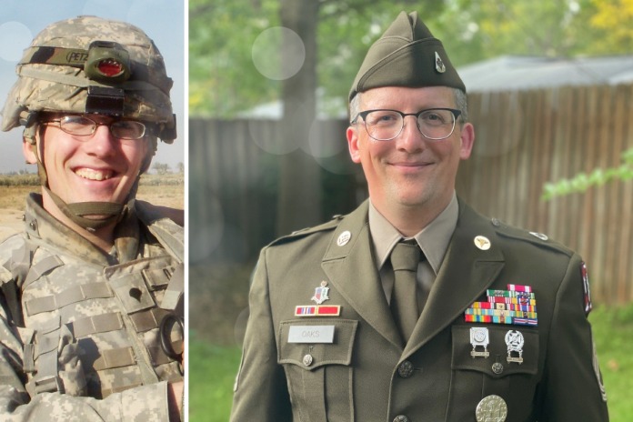 Emory Healthcare Veterans Program participant Patrick smiles at camera in military uniform
