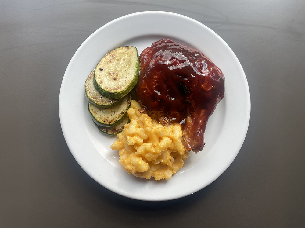BBQ Chicken Leg Quarter with Zucchini & Mashed Potatoes