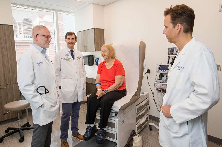 Elberta Jenkins meet with her heart care team