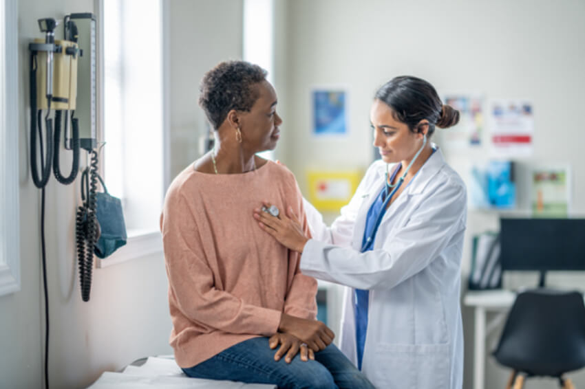 a patient getting a checkup