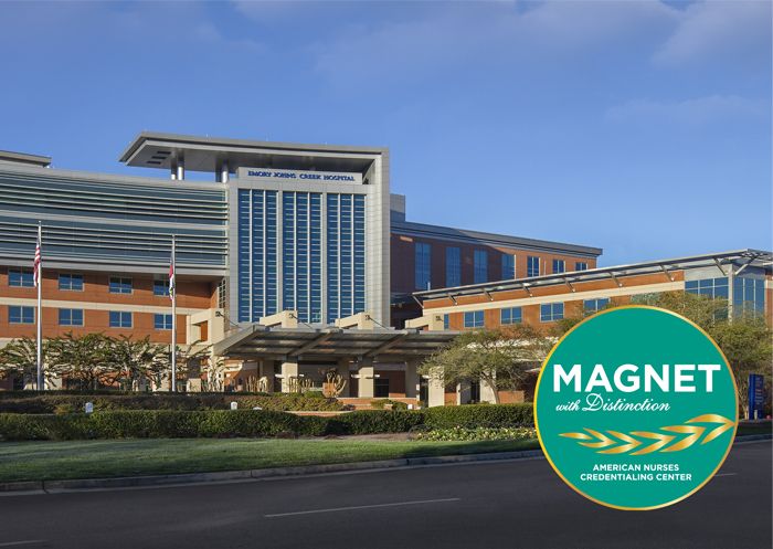 emory johns creek hospital and magnet with distinction logo